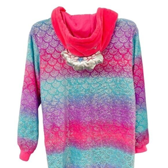 Girls Large Sleep On It Unicorn Sparkle Hoodie PJ Onesie With Footies - Picture 5 of 6